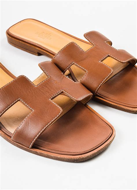 hermes brown sandals|authentic hermes sandals.